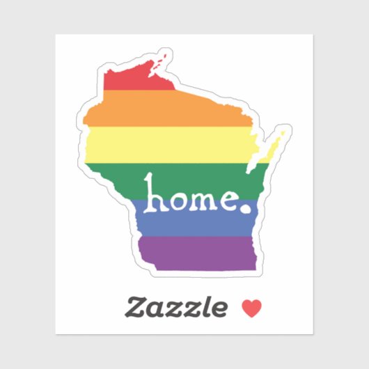 Wisconsin Gay Pride | Kaart van herkomst Sticker (Vel)