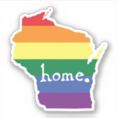 Wisconsin Gay Pride | Kaart van herkomst Sticker (Voorkant)