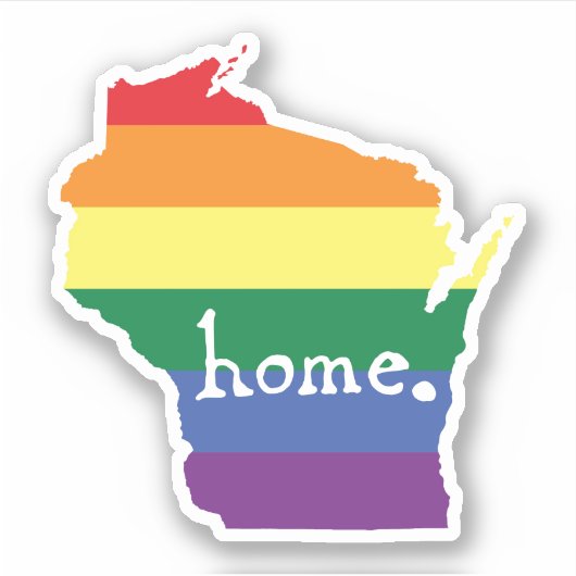 Wisconsin Gay Pride | Kaart van herkomst Sticker (Voorkant)