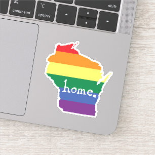 Wisconsin Gay Pride   Kaart van herkomst Sticker