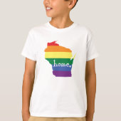 Wisconsin Gay Pride | Kaart van herkomst T-shirt (Voorkant)