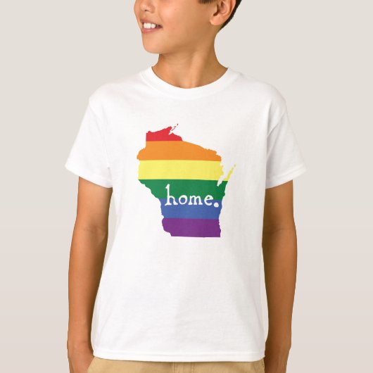 Wisconsin Gay Pride | Kaart van herkomst T-shirt (Voorkant)