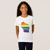 Wisconsin Gay Pride | Kaart van herkomst T-shirt (Voorkant volledig)