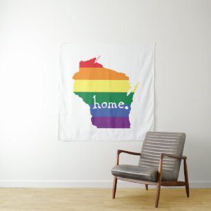 Wisconsin Gay Pride   Kaart van herkomst Wandkleed
