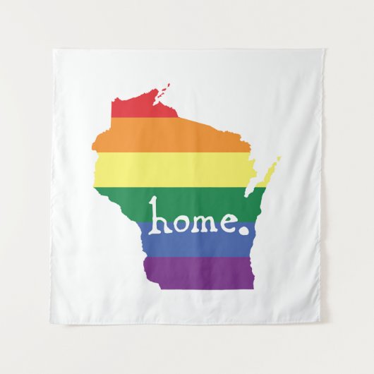 Wisconsin Gay Pride | Kaart van herkomst Wandkleed (Voorkant)