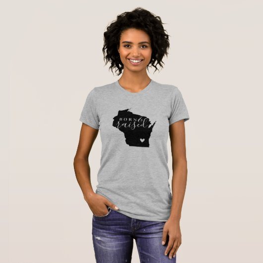 Wisconsin Geboren en getogen State T-shirt (Voorkant volledig)