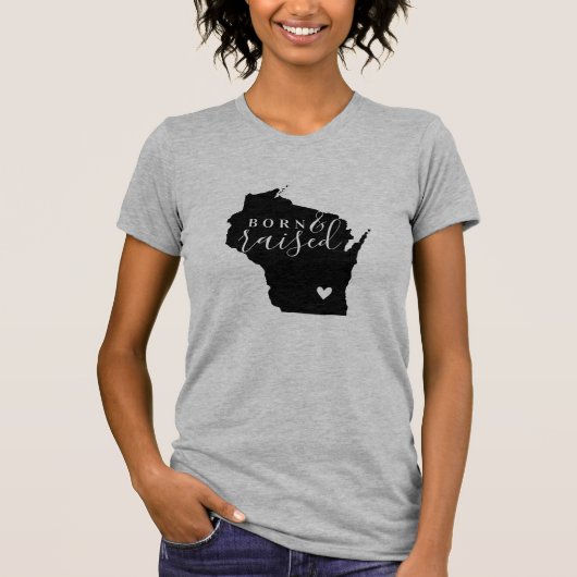 Wisconsin Geboren en getogen State T-shirt (Voorkant)
