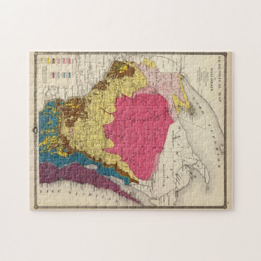  Wisconsin Geology Map (1878) Legpuzzel (Horizontaal)