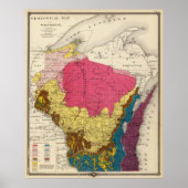  Wisconsin Geology Map (1878) Poster (Voorkant)