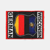 Wisconsin German American Fleece Deken (Voorkant (Horizontaal))