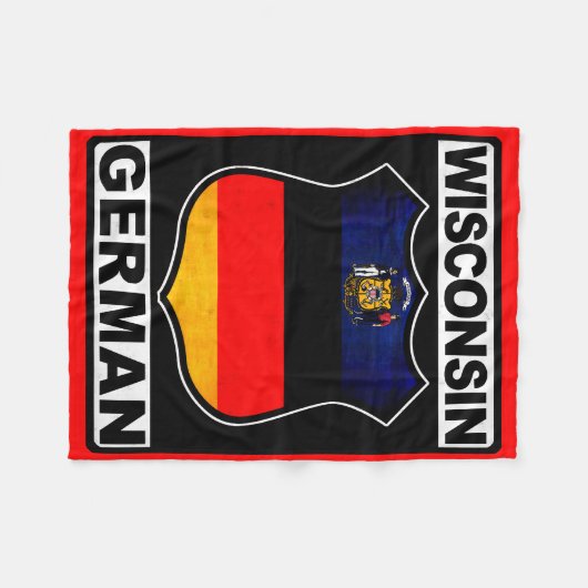 Wisconsin German American Fleece Deken (Voorkant (Horizontaal))
