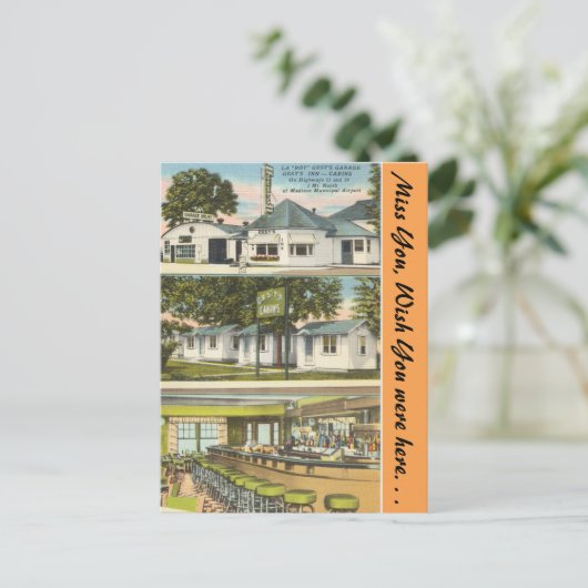 Wisconsin, Gest's Garage, Inn & Cabins, Madison Briefkaart (Staand voorkant)