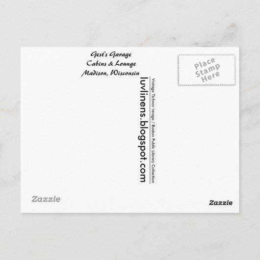 Wisconsin, Gest's Garage, Inn & Cabins, Madison Briefkaart (Achterkant)