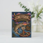 Wisconsin Gone Fishing Muskellunge Briefkaart (Staand voorkant)
