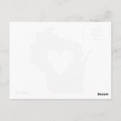 Wisconsin Grey State Map Vorm met Heart Cutout Briefkaart (Achterkant)