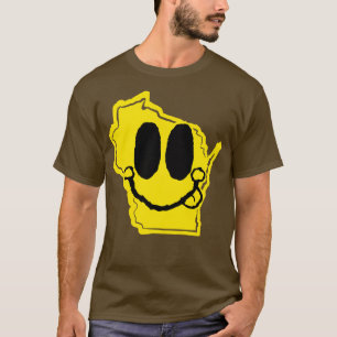 Wisconsin Happy Face met tong uitsteken T-shirt