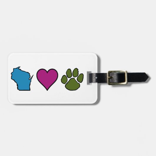 Wisconsin Hartjes Dieren Bagagelabel (Voorkant horizontaal)