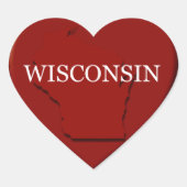 Wisconsin Heart Map Design Sticker (Voorkant)