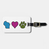 Wisconsin Hearts Animals Bagagelabel (Voorkant horizontaal)