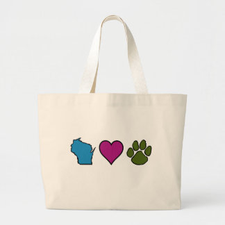 Wisconsin Hearts Animals Grote Tote Bag