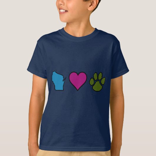 Wisconsin Hearts Animals T-shirt (Voorkant)