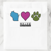 Wisconsin Hearts Dieren Rechthoekige Sticker (Tas)