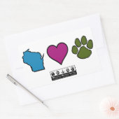 Wisconsin Hearts Dieren Rechthoekige Sticker (Envelop)