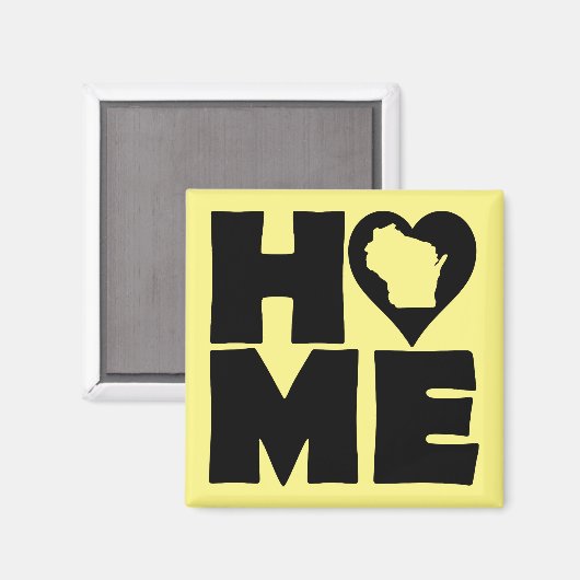 Wisconsin Home Heart State Fridge Magnet (Voorkant / Achterkant)