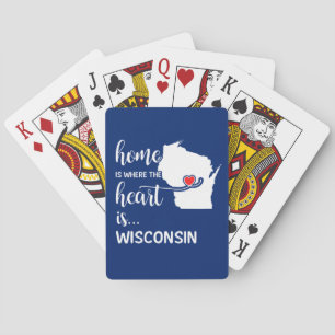 Wisconsin home is waar het hart ligt pokerkaarten