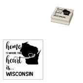 Wisconsin home is waar het hart ligt rubberstempel (Gestempeld)