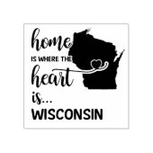Wisconsin home is waar het hart ligt rubberstempel (Afrduk)