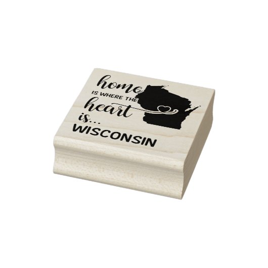 Wisconsin home is waar het hart ligt rubberstempel (Stempel)