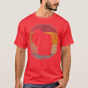Wisconsin Home Pride Onderdruk Retro 70s T-shirt