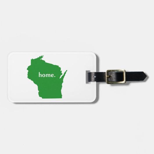 Wisconsin home silhouette state map bagagelabel (Voorkant horizontaal)