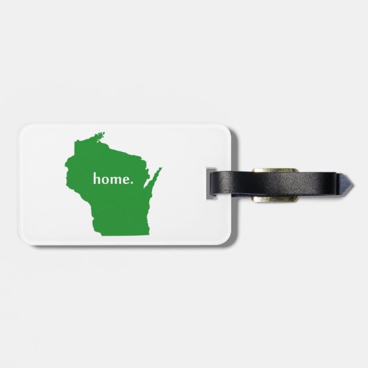 Wisconsin home silhouette state map bagagelabel (Achterkant horizontaal)