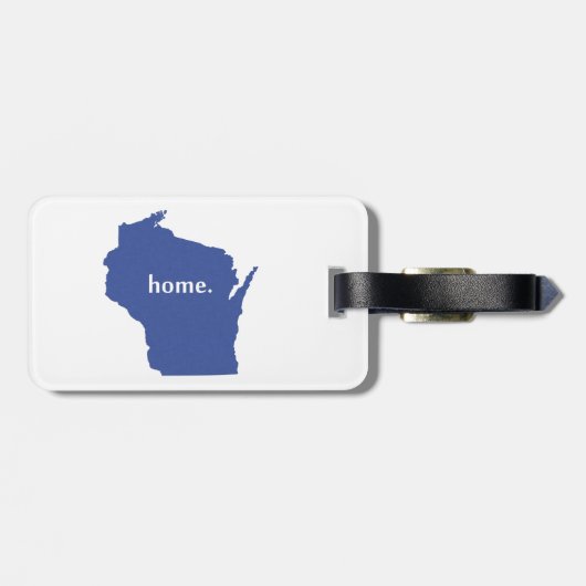 Wisconsin home silhouette state map bagagelabel (Achterkant horizontaal)
