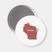 Wisconsin home silhouette state map magneet (Voorkant / Achterkant)
