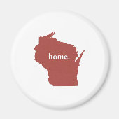 Wisconsin home silhouette state map magneet (Voorkant)