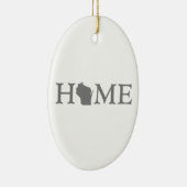 Wisconsin Home State Art Keramisch Ornament (Rechts)