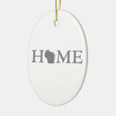 Wisconsin Home State Art Keramisch Ornament (Links)