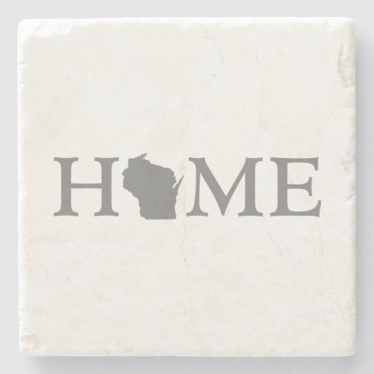 Wisconsin Home State Map Geschikt voor Letter Word Stenen Onderzetter (Voorkant)