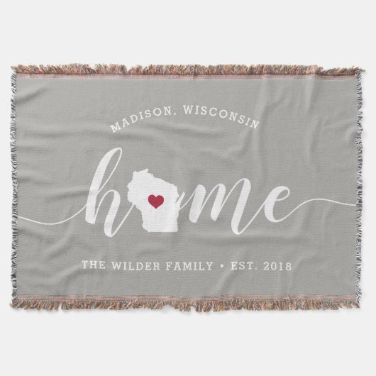 Wisconsin Home State Personalized Deken (Voorkant)