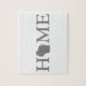 Wisconsin Home State Shaped Letter Gray Word Art Legpuzzel (Verticaal)