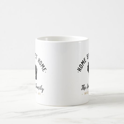 Wisconsin Home Sweet Home Family Monogram Mok (Center)