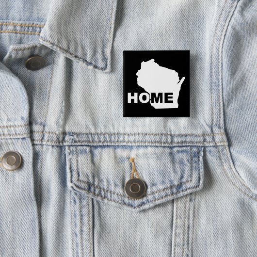 Wisconsin Home weg van State Button Badge Pin (In situ)