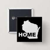 Wisconsin Home weg van State Button Badge Pin (Voorkant /achterkant)