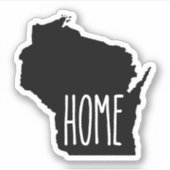 Wisconsin Home Zwart-wit Sticker (Voorkant)
