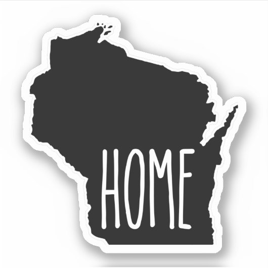 Wisconsin Home Zwart-wit Sticker (Voorkant)