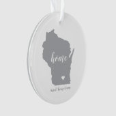 Wisconsin Hometown Personalized Ornament (voorkant)