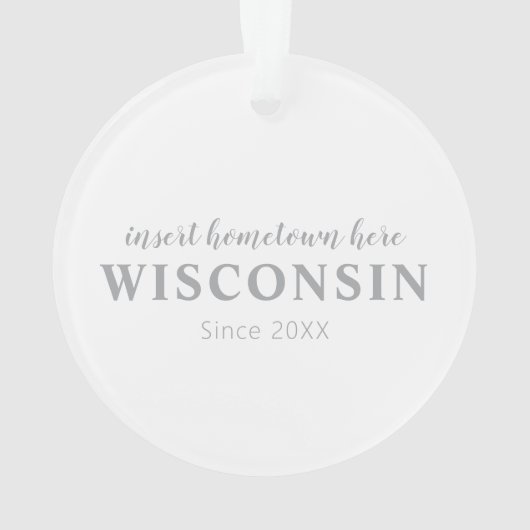 Wisconsin Hometown Personalized Ornament (achterkant)